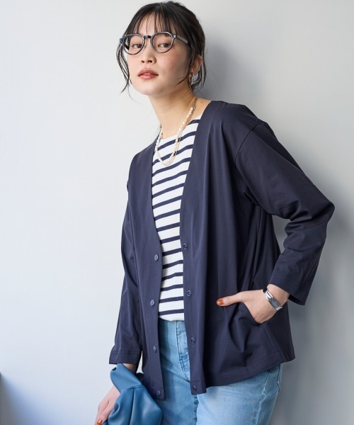 ✨新品✨un cinqゆったり楽ちんに着れる大きめサイズのノーカラージャケット⭐︎ Maison de CINQ（メゾン ドゥ サンク）のノーカラージャケット