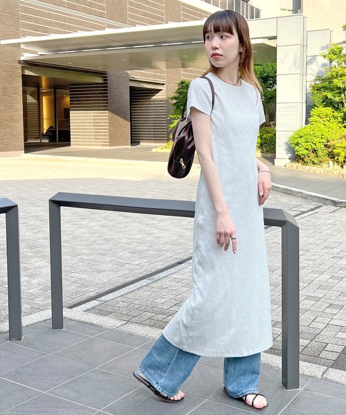 ワンピース 夏 半袖 「3サイズ展開」ワンポイント刺繍ワンピース