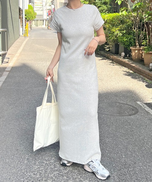 ワンピース 夏 半袖 「3サイズ展開」ワンポイント刺繍ワンピース