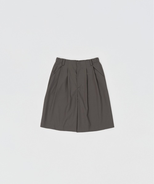 LAPIIS パンツ TWO TUCK WOOL WIDE SHORT TROUSERS メンズ : ZOZOTOWN