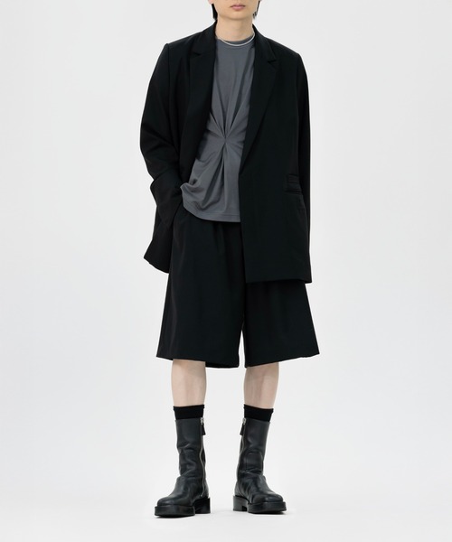 LAPIIS パンツ TWO TUCK WOOL WIDE SHORT TROUSERS メンズ : ZOZOTOWN