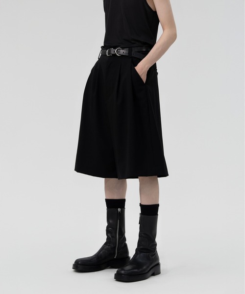 LAPIIS パンツ TWO TUCK WOOL WIDE SHORT TROUSERS メンズ : ZOZOTOWN