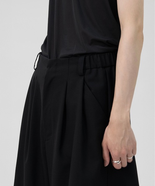 LAPIIS パンツ TWO TUCK WOOL WIDE SHORT TROUSERS メンズ : ZOZOTOWN