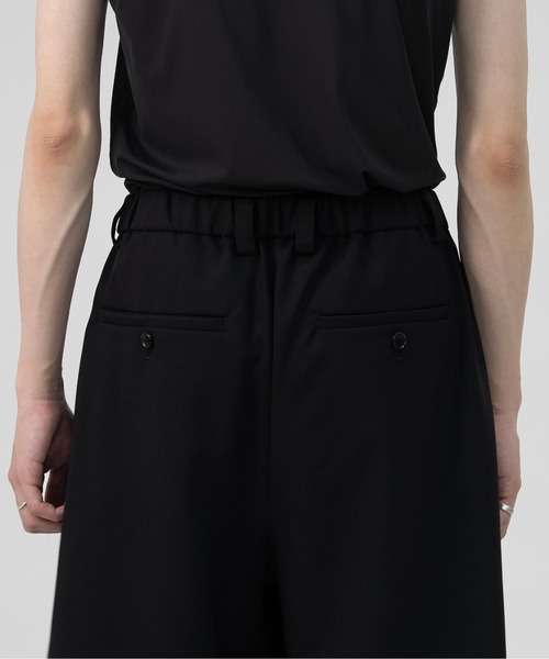 LAPIIS パンツ TWO TUCK WOOL WIDE SHORT TROUSERS メンズ : ZOZOTOWN