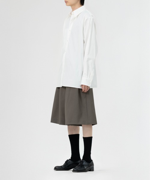 LAPIIS パンツ TWO TUCK WOOL WIDE SHORT TROUSERS メンズ : ZOZOTOWN