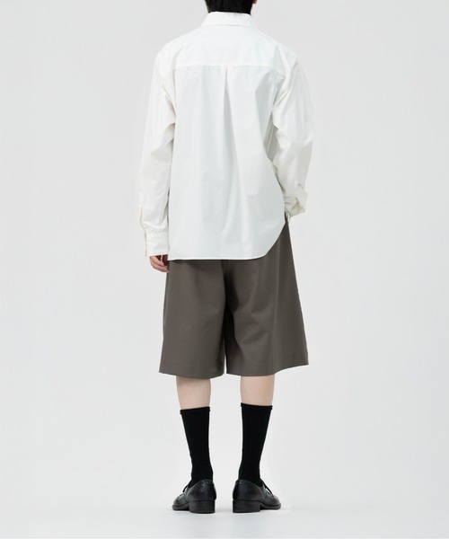 LAPIIS パンツ TWO TUCK WOOL WIDE SHORT TROUSERS メンズ : ZOZOTOWN