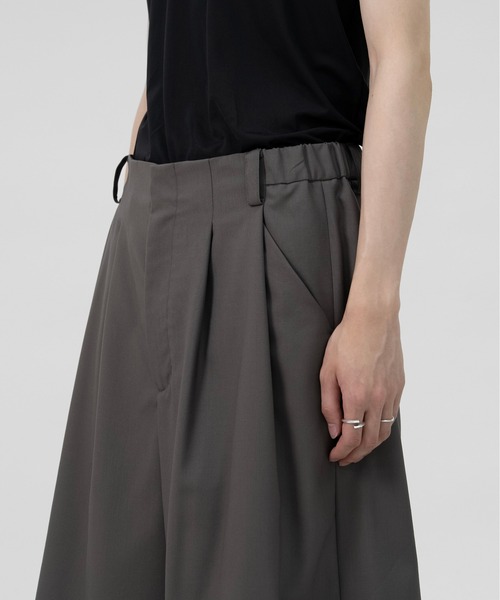 LAPIIS パンツ TWO TUCK WOOL WIDE SHORT TROUSERS メンズ : ZOZOTOWN