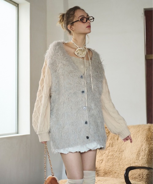 loin nuit ニットカーディガン FREE アイボリー レディース : ZOZOTOWN