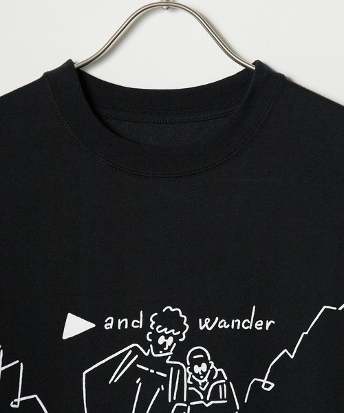and wander Tシャツ 2サイズ セール】and wander/アンドワンダー Yu Nagaba printed T T