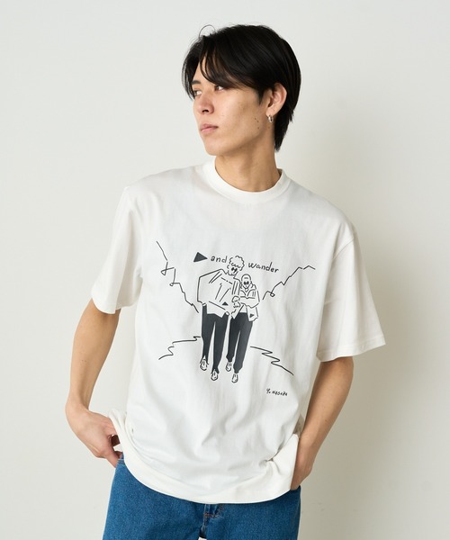 and wander tシャツ wander/アンドワンダー Yu Nagaba printed