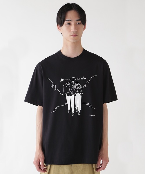 and wander tシャツ wander/アンドワンダー Yu Nagaba printed