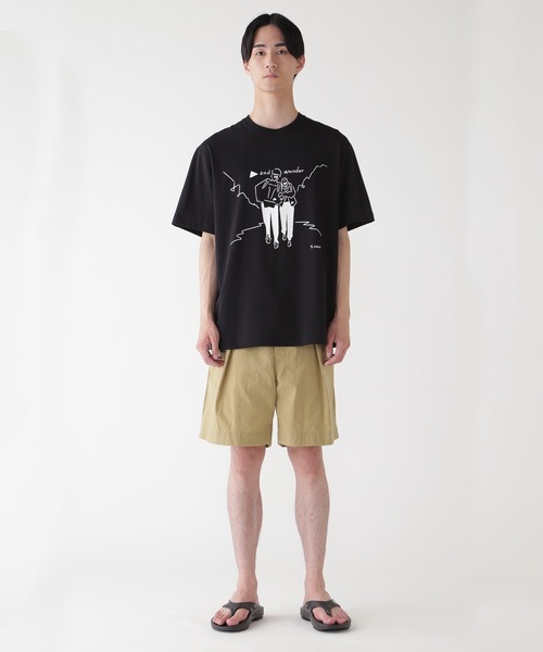 and wander tシャツ wander/アンドワンダー Yu Nagaba printed