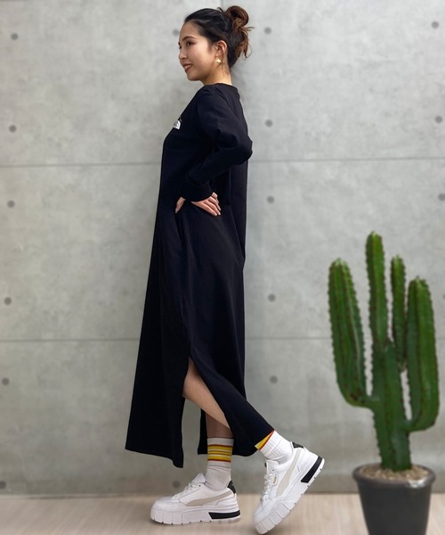 ノースフェイスワンピ　Ｍ THE NORTH FACE 「THE FACE」 長袖ワンピース M ブラック