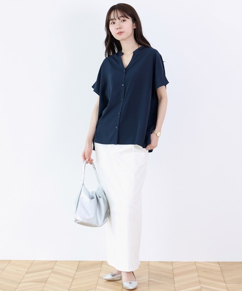 Aletta vita ブラウス シャツ エステルジョーゼットバックフリル 