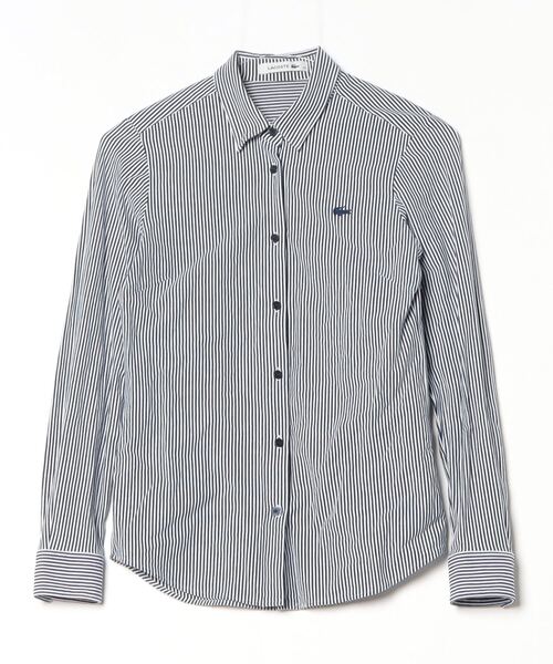 「LACOSTE」 長袖シャツ 36 ネイビー レディース