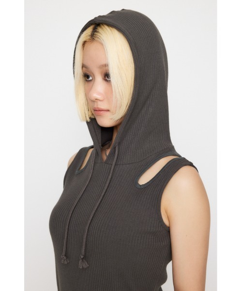 LAGUA GEM ワンピース SIDE GATHER HOODIE ミニワンピース