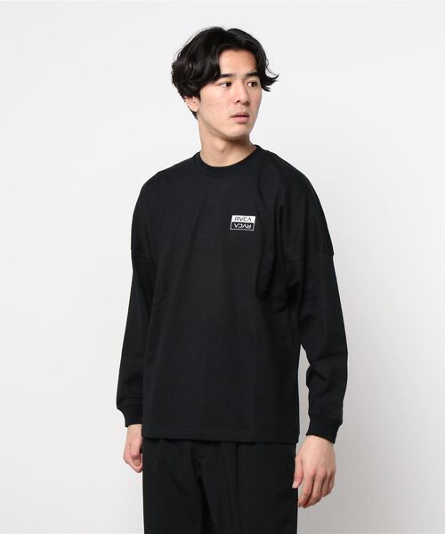 「RVCA」 長袖Tシャツ L グリーン メンズ