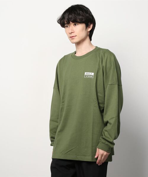 「RVCA」 長袖Tシャツ L グリーン メンズ