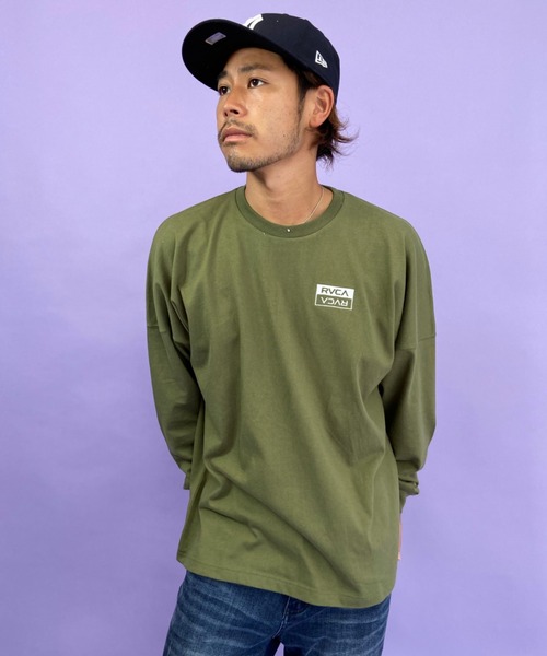「RVCA」 長袖Tシャツ L グリーン メンズ