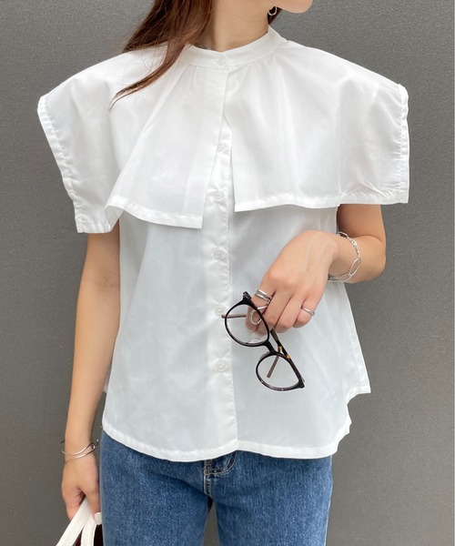 「StyleSea」 ノースリーブブラウス MEDIUM ホワイト レディース