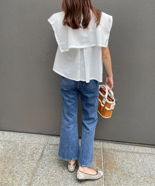 「StyleSea」 ノースリーブブラウス MEDIUM ホワイト レディース
