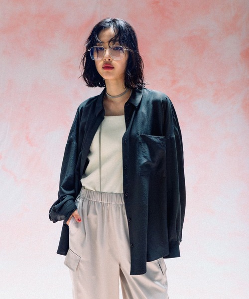 LEPSIM（レプシィム） ブラウス シャツ サラキレ長袖ポンチョシャツ