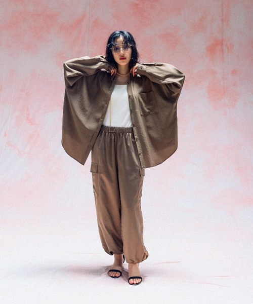 LEPSIM（レプシィム） ブラウス シャツ サラキレ長袖ポンチョシャツ