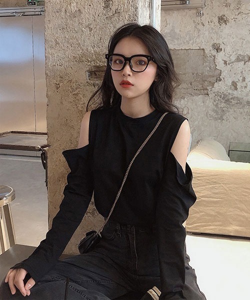 Mayree tシャツ 「Mayree」オープンショルダー 肩出し 長袖 トップス