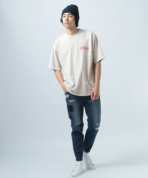 「BAYFLOW」 半袖Tシャツ MEDIUM ライトベージュ メンズ