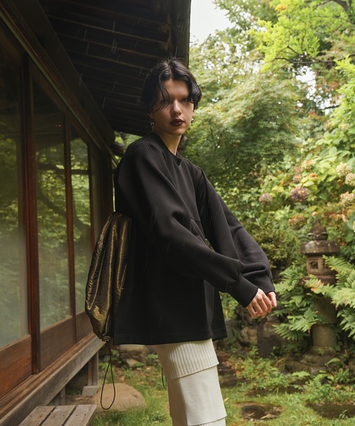 トレーナー スウェット FLASK PATTERN PADDING TOP レディース OMMO トレーナー スウェット FLASK PATTERN PADDING TOP