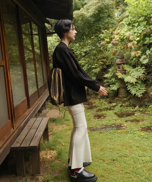 トレーナー スウェット FLASK PATTERN PADDING TOP レディース OMMO トレーナー スウェット FLASK PATTERN PADDING TOP