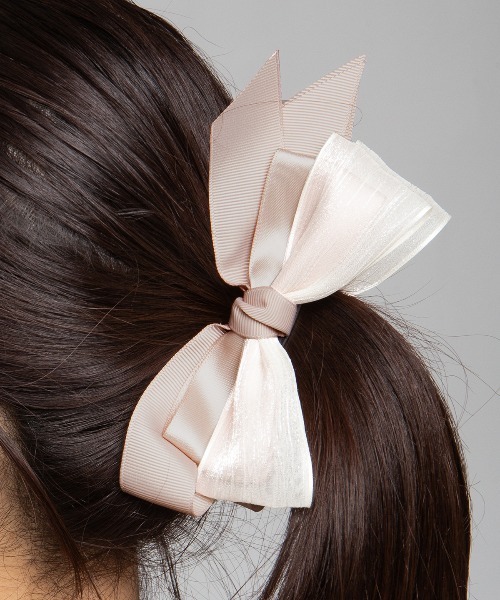 ヘアクリップ 異素材 ミックス リボン バナナクリップ : ZOZOTOWN