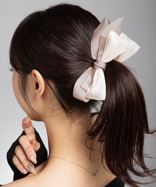 ヘアクリップ 異素材 ミックス リボン バナナクリップ : ZOZOTOWN