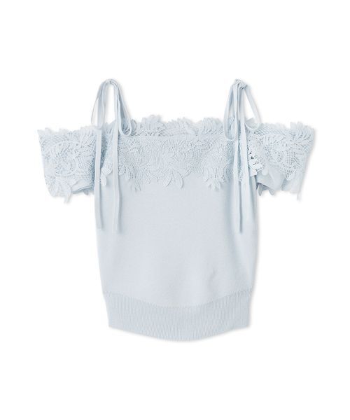 SNIDEL（スナイデル） ニット セーター レースコンビハーフスリーブ