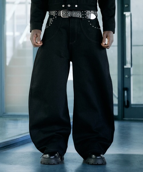 ANDER HUNK ジーンズ Studs Design Rigid Curve Denim / スタッズ