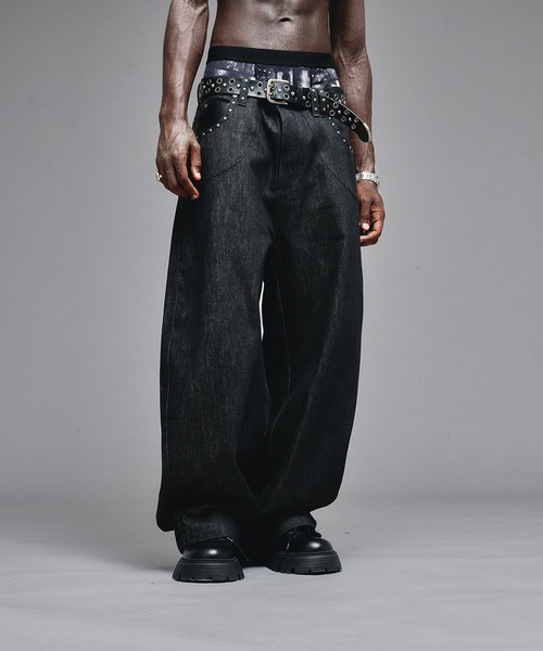 ANDER HUNK ジーンズ Studs Design Rigid Curve Denim
