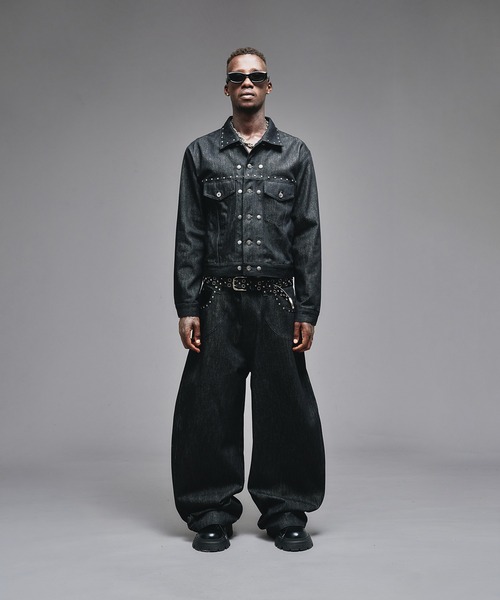 ANDER HUNK ジーンズ Studs Design Rigid Curve Denim