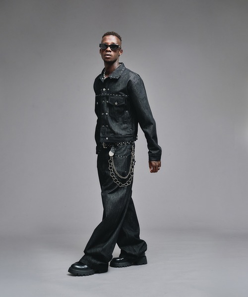 ANDER HUNK ジーンズ Studs Design Rigid Curve Denim / スタッズ