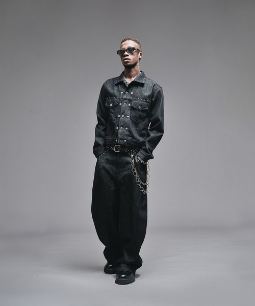 ANDER HUNK ジーンズ Studs Design Rigid Curve Denim