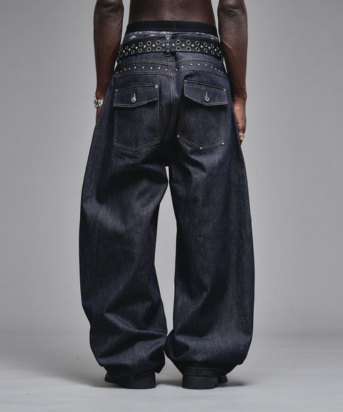 パンツ ANDER HUNK Studs Design Baggy Slacks 4/11(Fri) 12:00〜 New release item !! 「Studs Design Baggy