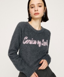 SLY（スライ） ニット セーター 「限定カラーあり」SHAGGY YARN LOGO C