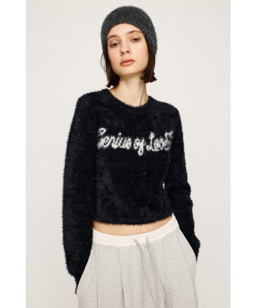 SLY ニット セーター 「2025AW」SHAGGY YARN LOGO C/N TOPS