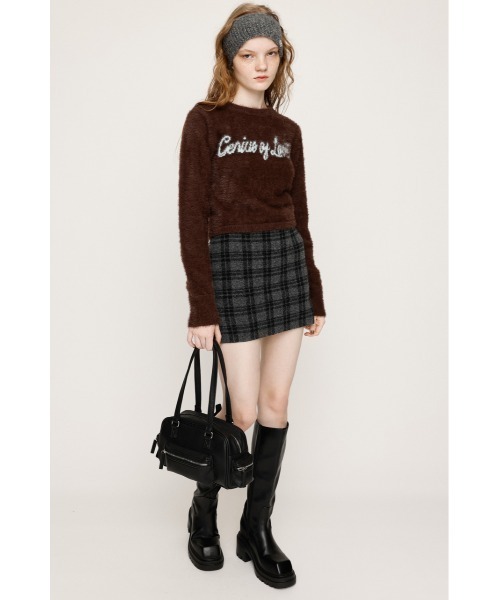 SLY（スライ） ニット セーター 「限定カラーあり」SHAGGY YARN LOGO C 
