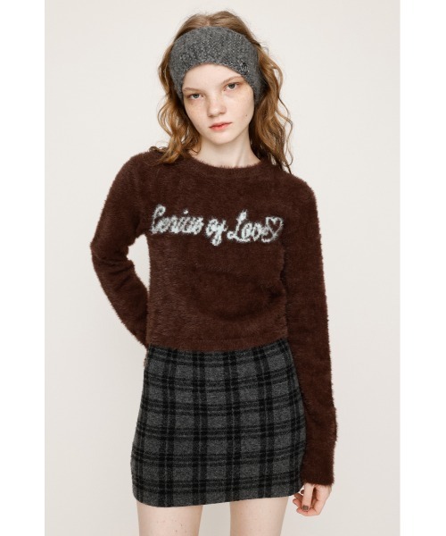 SLY ニット セーター 「2025AW」SHAGGY YARN LOGO C/N TOPS