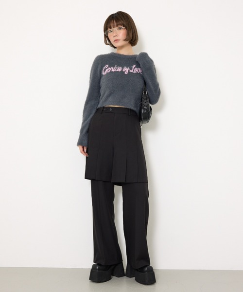 SLY（スライ） ニット セーター 「限定カラーあり」SHAGGY YARN LOGO C