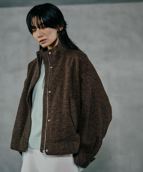 新品未使用　レプシィム　LEPSIM　レースブルゾン モカーキ　ブラウン LEPSIM（レプシィム） ブルゾン アウター スライバーBIGブルゾン