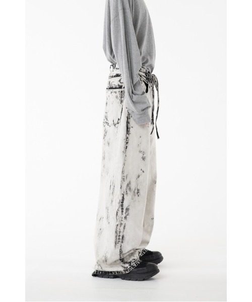 DISCOVERED（ディスカバード） ワイドパンツ ジーンズ BLEACH DENIM
