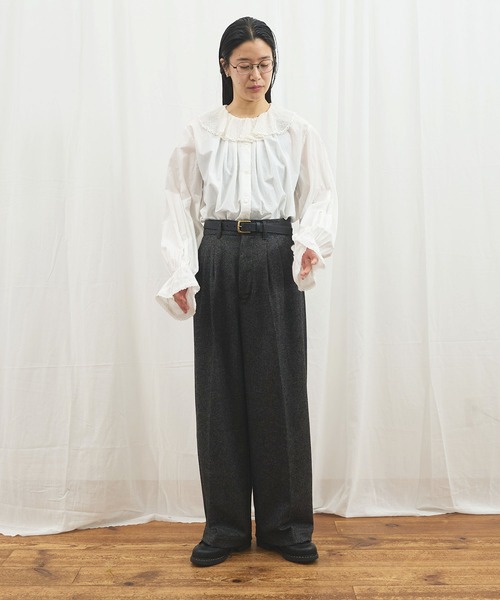 fig London（フィグロンドン） パンツ WOOL TWEED trousers レディース