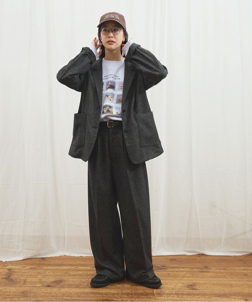 fig London（フィグロンドン） パンツ WOOL TWEED trousers レディース