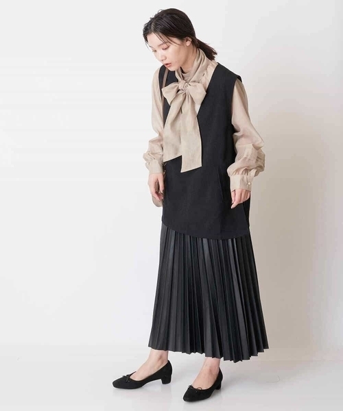 「a.v.v」 「URBAN RESEARCH」プリーツスカート 40 ブラック レディース_画像7